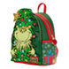 Détail du motif Le Grinch sur le sac à dos Loungefly