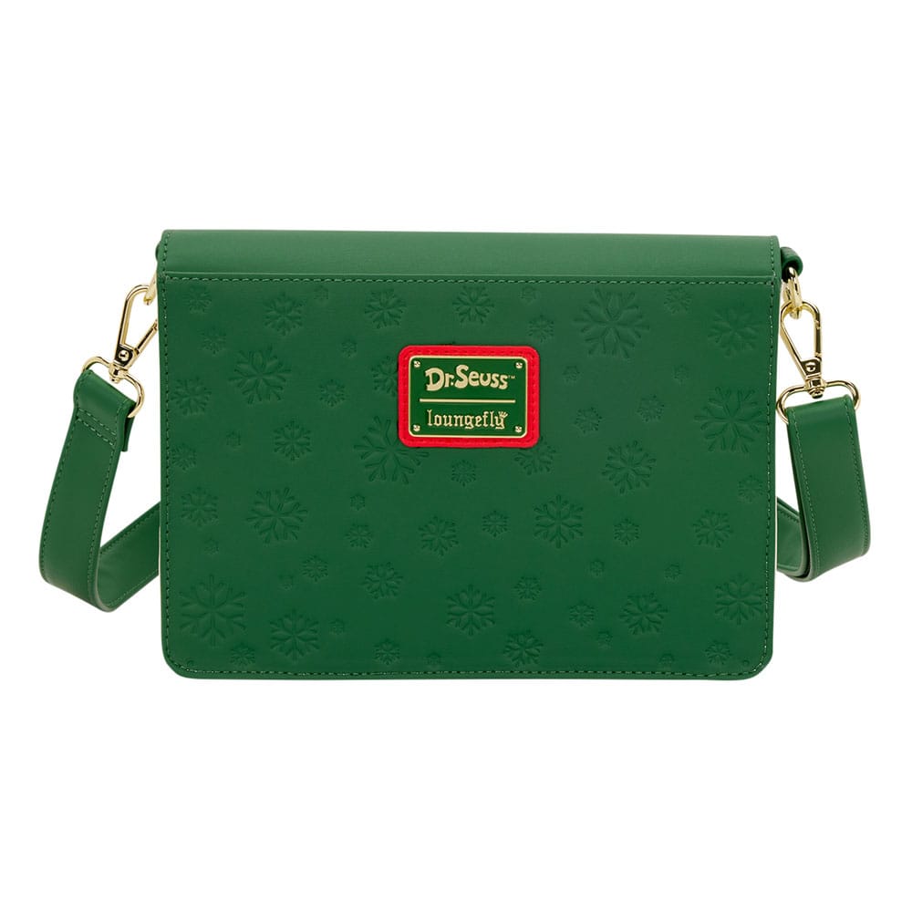 Vue latérale du sac Grinch Loungefly montrant sa profondeur