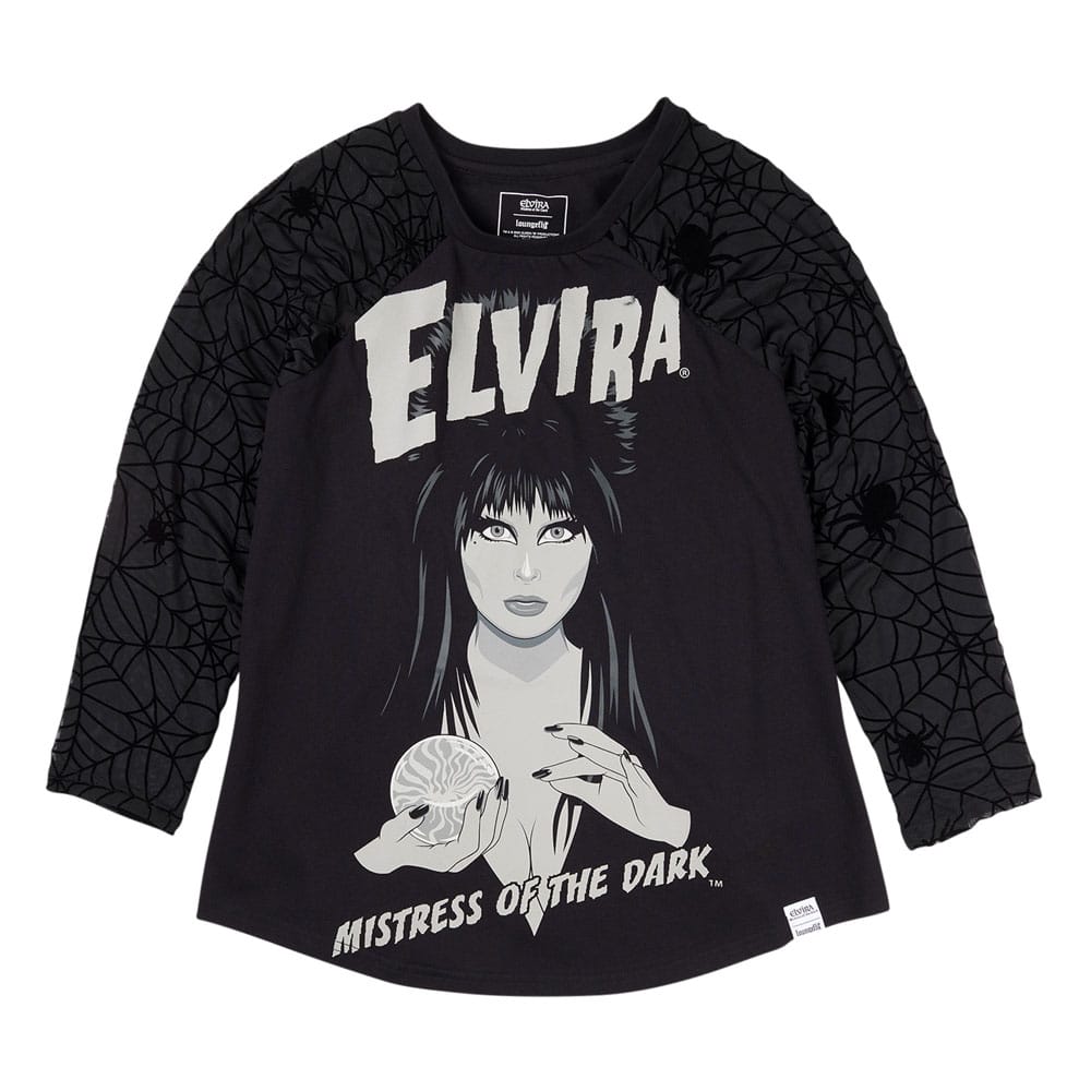 T-shirt Elvira Loungefly Shirred Raglan Unisexe XXL, vue de face