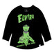 Détail du motif Elivira sur le T-shirt Loungefly en coton