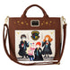 Sac shopping Harry Potter Loungefly posé sur une table, avec des accessoires
