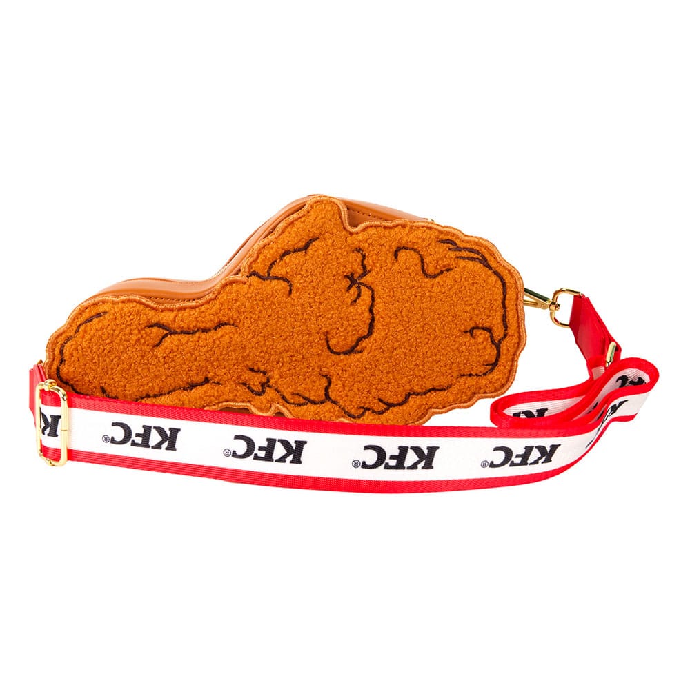 Sac bandoulière Loungefly KFC Drumstick posé sur une surface