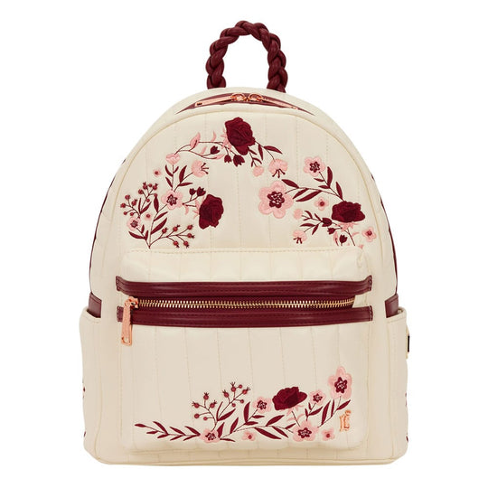 Sac à dos Loungefly Midi Floral Crème & Rouge, vue de face détaillée