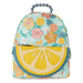 Sac à dos Loungefly Mini Lemon vue de face, motif citron frais et coloré