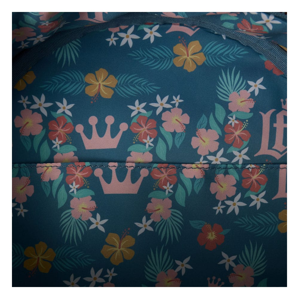 Vue arrière du sac à dos Loungefly Mini Lemon, mettant en avant la matière cuir PU et les finitions