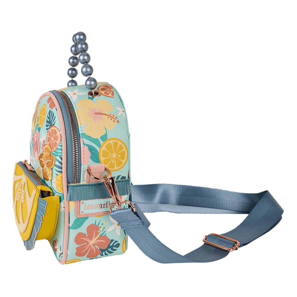 Détail du motif citron sur le sac à dos Loungefly