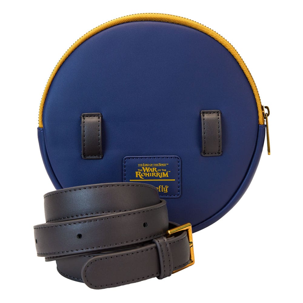 Détail du logo Loungefly sur le sac à dos Le Seigneur des Anneaux