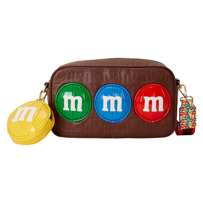 Sac à bandoulière M&Ms Loungefly en cuir synthétique avec porte-monnaie assorti, vue de face