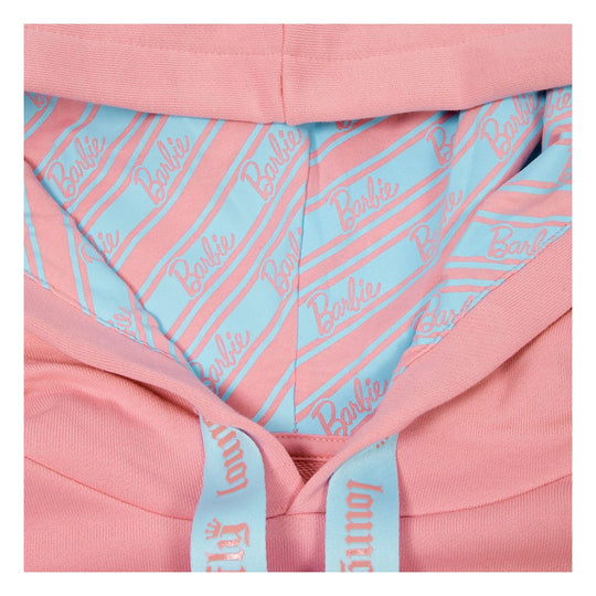 Détail de la capuche en éponge française du sweater Loungefly Barbie