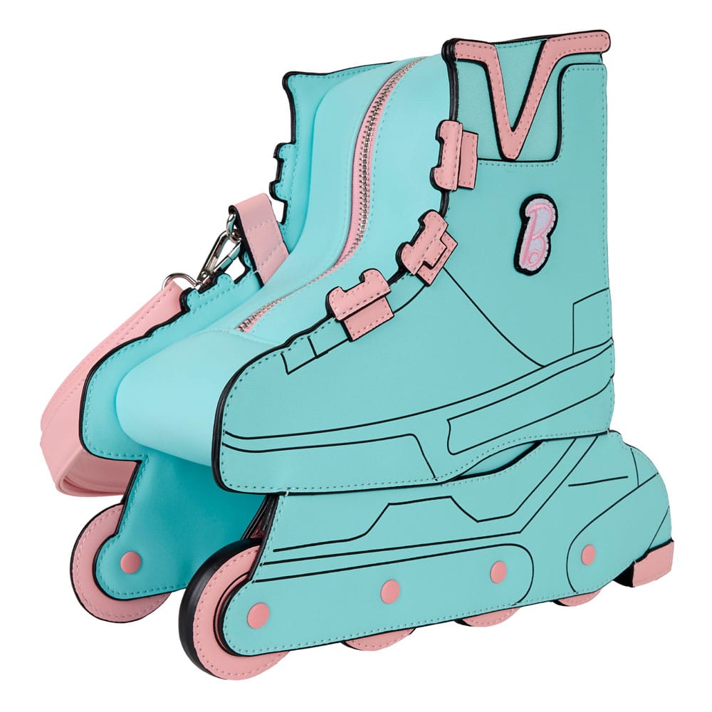 Sac bandoulière Barbie Loungefly porté sur l'épaule