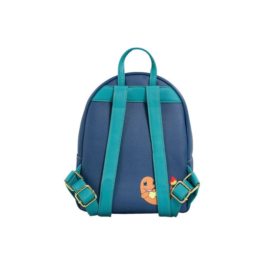Mini sac à dos Loungefly Pokémon Salamèche, vue latérale montrant la qualité du cuir PU