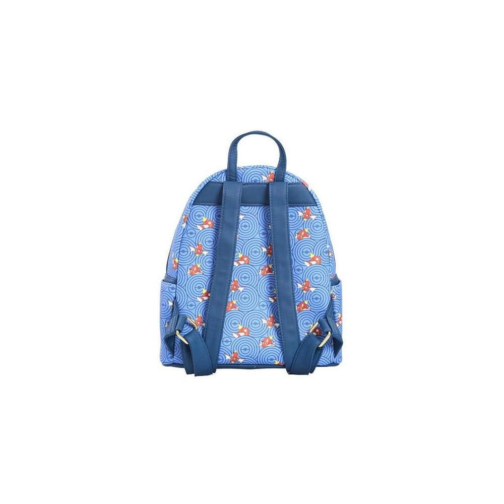 Vue latérale du sac à dos Loungefly Pokémon Magikarp avec bretelles