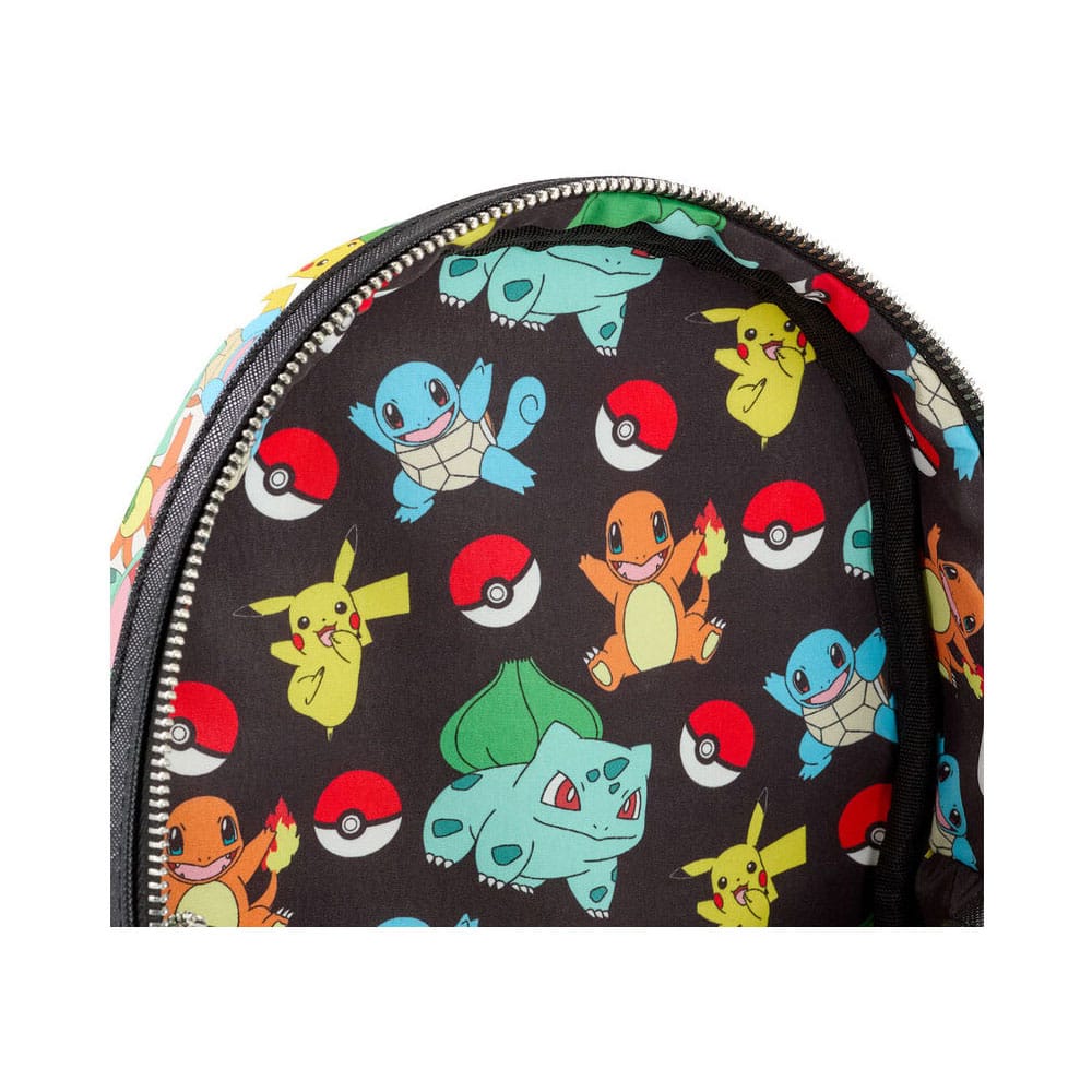 Intérieur ou détail de la matière du mini sac à dos Loungefly Pokémon