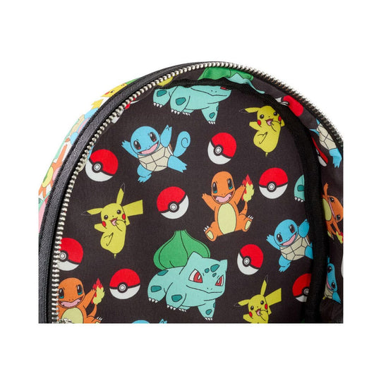 Intérieur ou détail de la matière du mini sac à dos Loungefly Pokémon