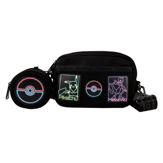 Sac à bandoulière Sling Pokémon Loungefly officiel, vue de face avec logo Pokémon
