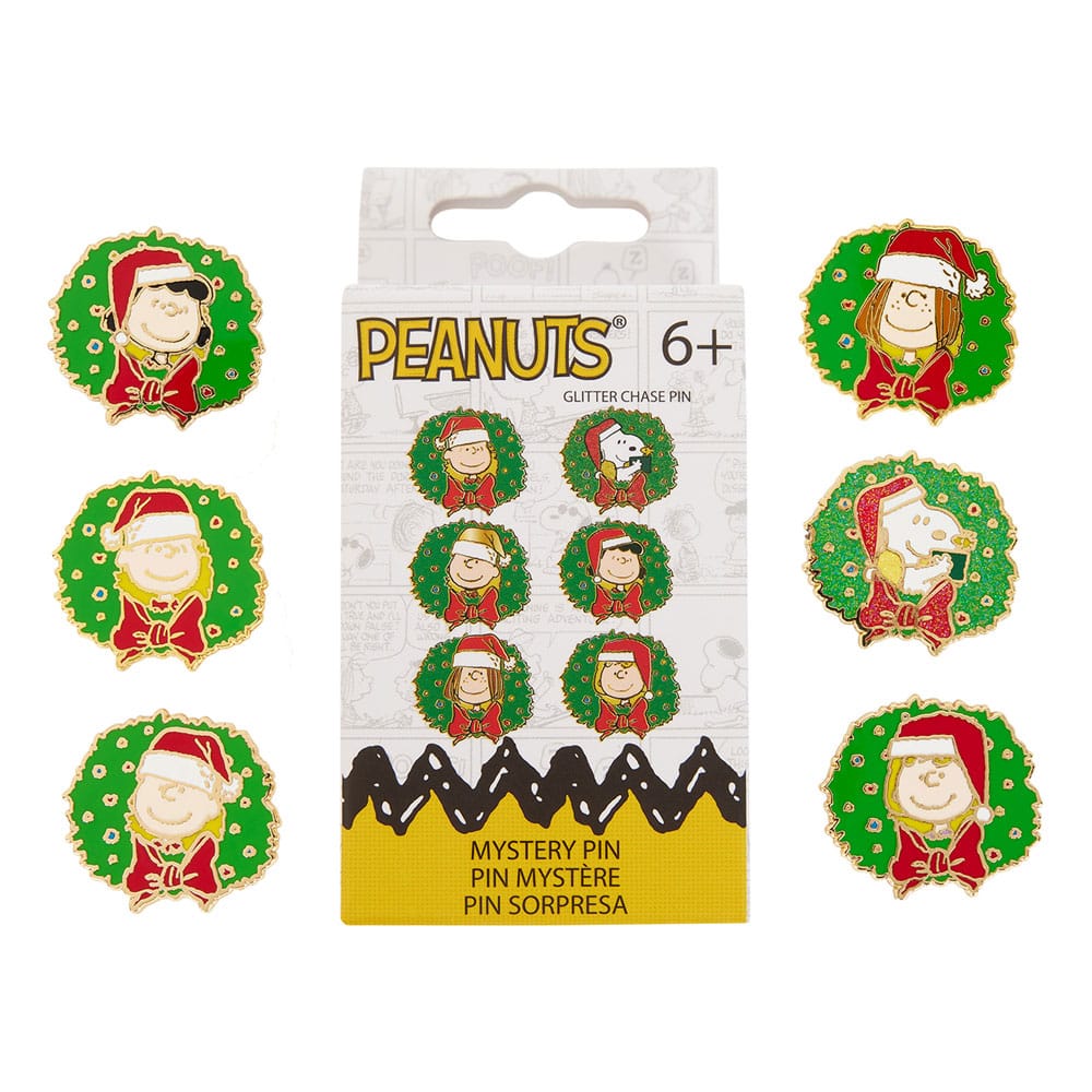 Assortiment de 12 pin's émaillés Peanuts Loungefly Blind Box Snoopy et amis Holiday