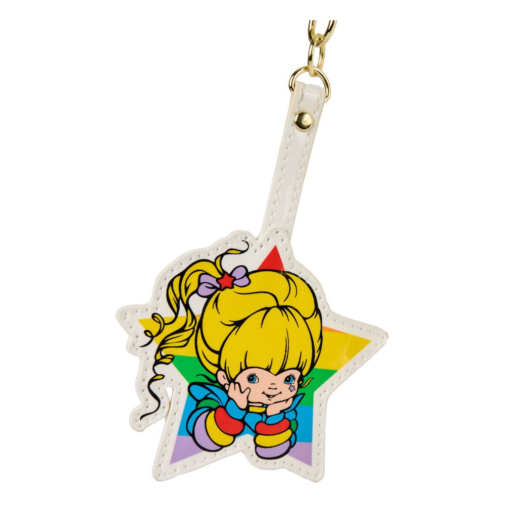 Détail du motif Blondine et arc-en-ciel sur sac Loungefly