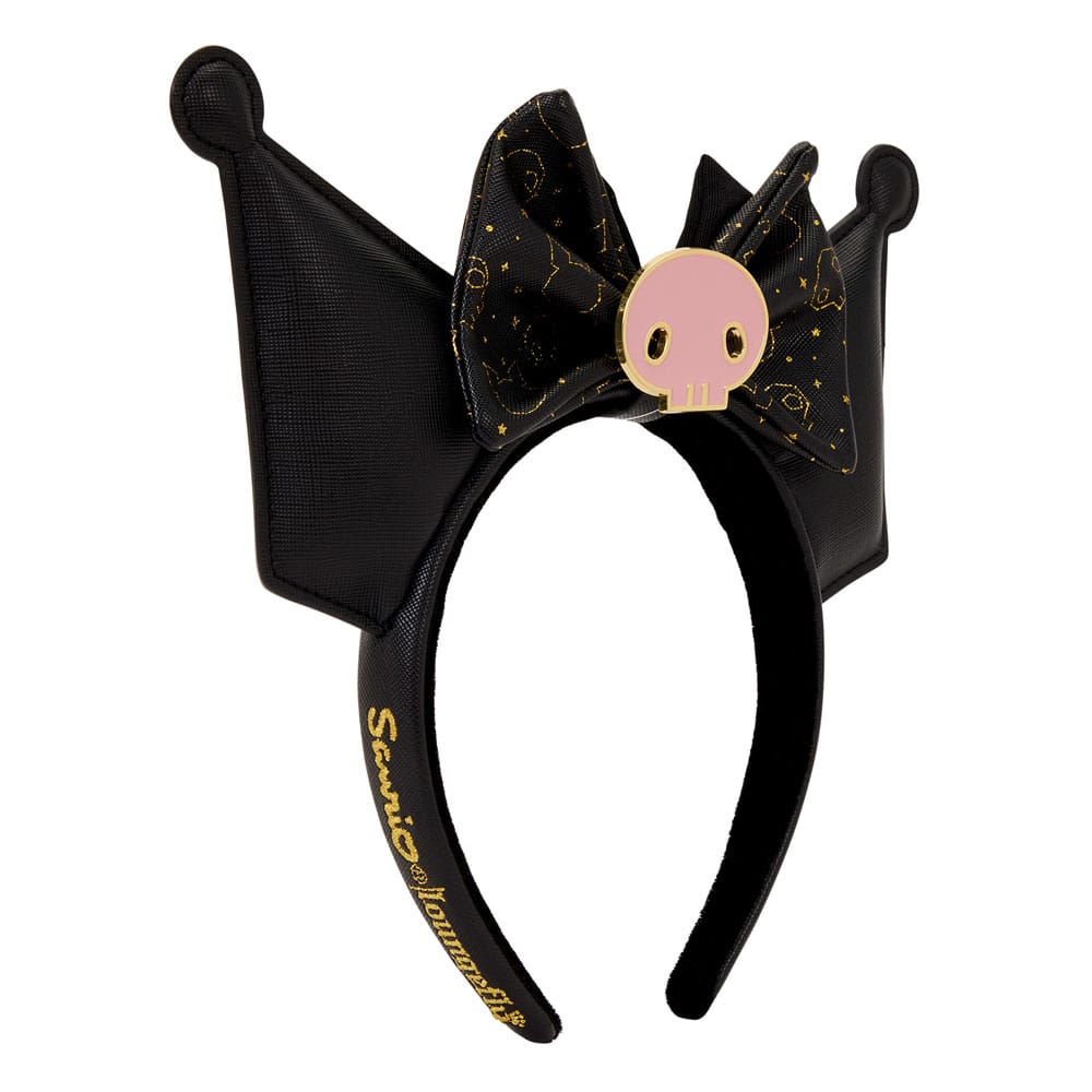 Détail du motif Kuromi sur le serre-tête Loungefly en cuir synthétique