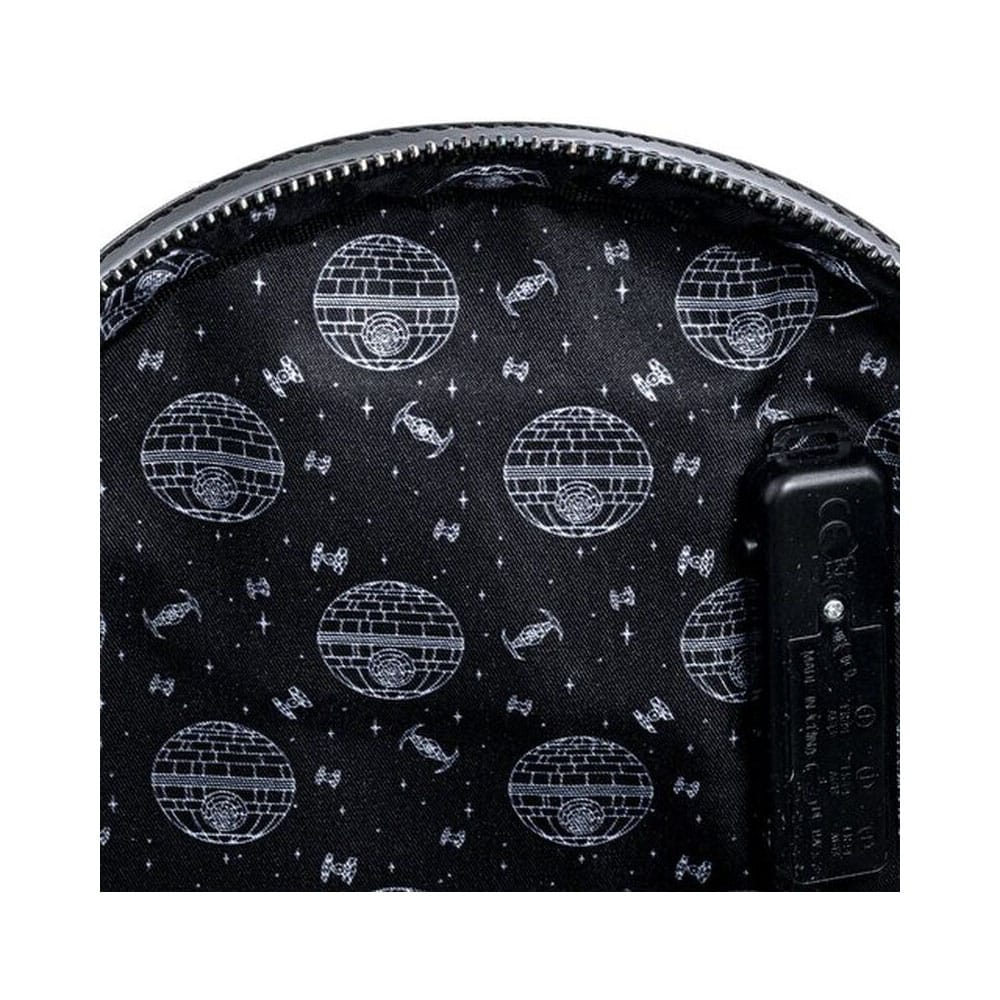 Vue de dos du sac à dos Loungefly Darth Vader avec bretelles réglables