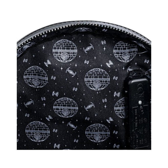 Vue de dos du sac à dos Loungefly Darth Vader avec bretelles réglables