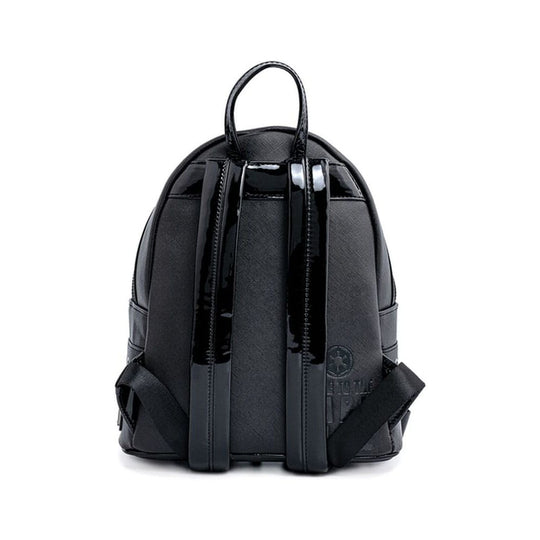 Détail de la matière en cuir synthétique et des finitions du sac Loungefly
