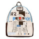 Détail du design Astromech Droid sur le sac à dos Loungefly