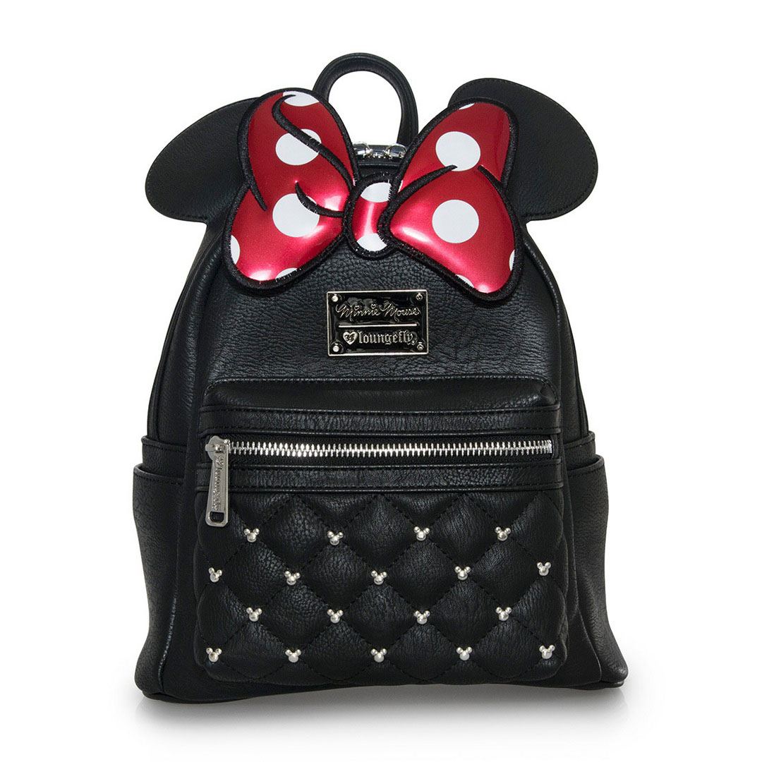Sac à dos Loungefly Minnie Bow Disney rouge avec nœud emblématique et oreilles