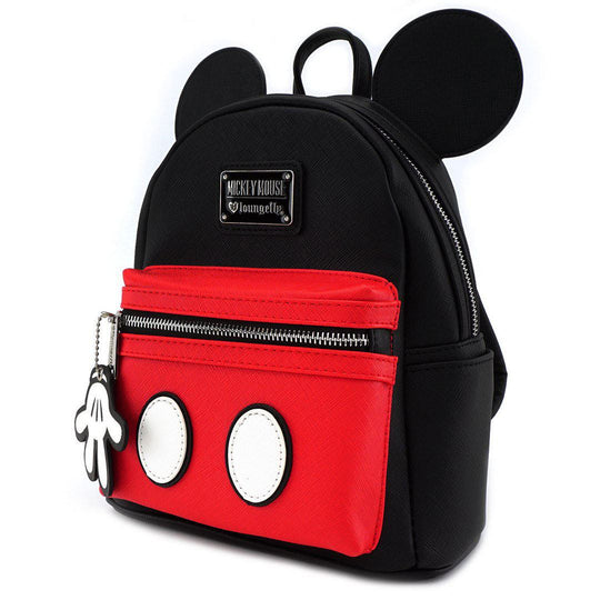 Détail du sac à dos Loungefly Mickey en cuir synthétique et polyester
