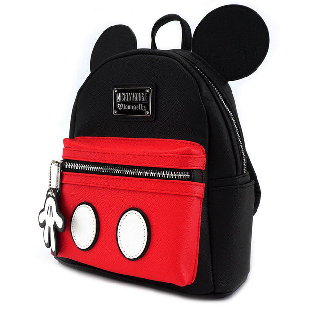 Détail du sac à dos Loungefly Mickey en cuir synthétique et polyester