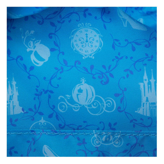 Gros plan sur la matière (Polyester/cuir PU) du sac à dos Loungefly