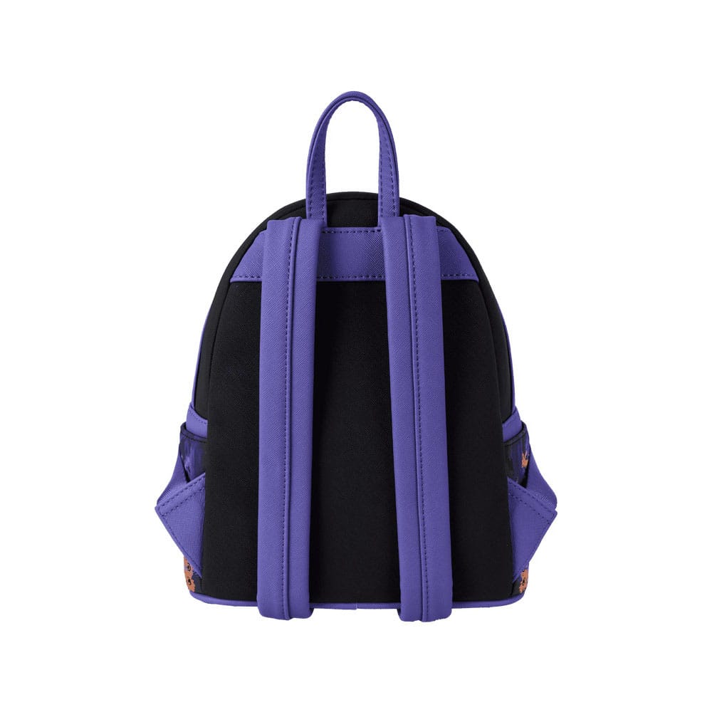 Vue latérale du mini sac à dos Loungefly Disney Alice, montrant la profondeur et les poches