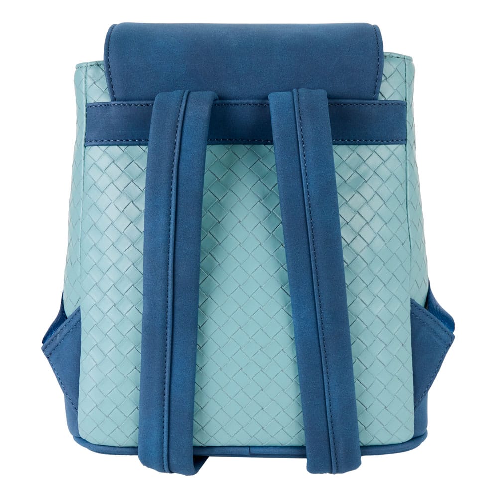 Sac à dos Loungefly Mini Stitch Embroidered, vue de dos montrant les bretelles ajustables et le logo Loungefly.