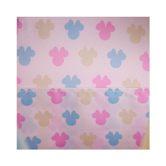 Vue latérale du sac à dos Minnie Mouse Loungefly avec poche