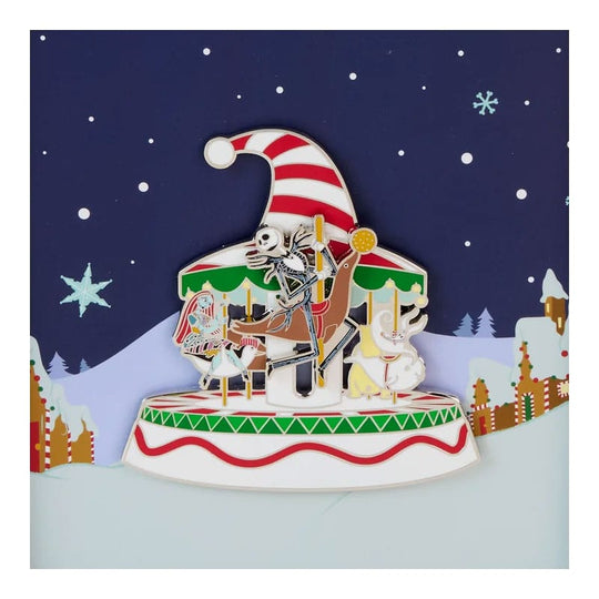 Pin's Loungefly L'Étrange Noël de Mr. Jack Carrousel Christmas Town émaillé 8 cm