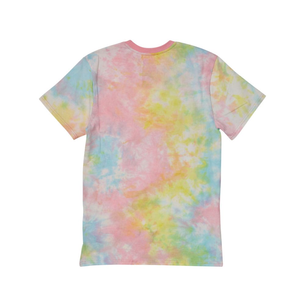 Détail du motif Tie-Dye et de Minnie Mouse sur le T-shirt Loungefly