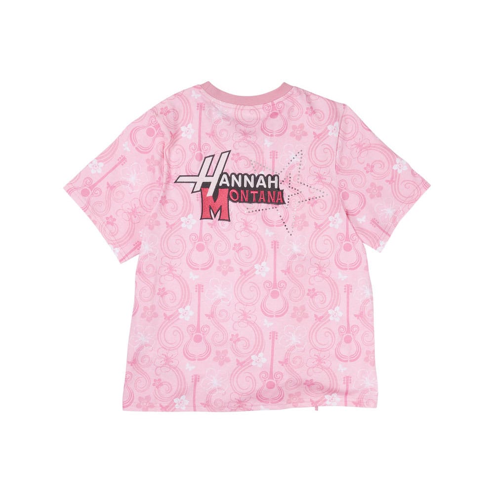 T-shirt Hannah Montana Loungefly avec ourlet froncé, détail du motif.