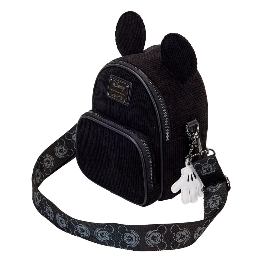 Vue latérale du sac à bandoulière Loungefly Mickey 100th Anniversary