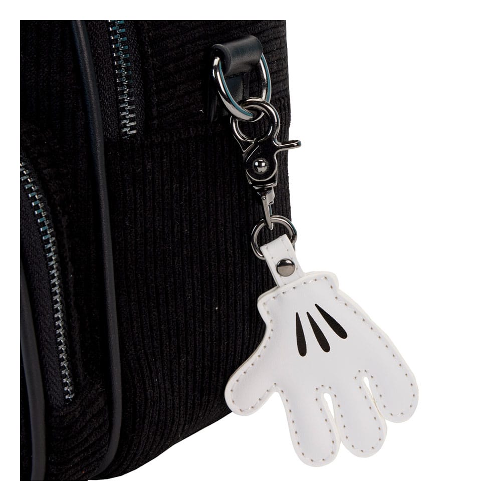 Sac Loungefly Mickey 100 ans porté, montrant les dimensions et le style