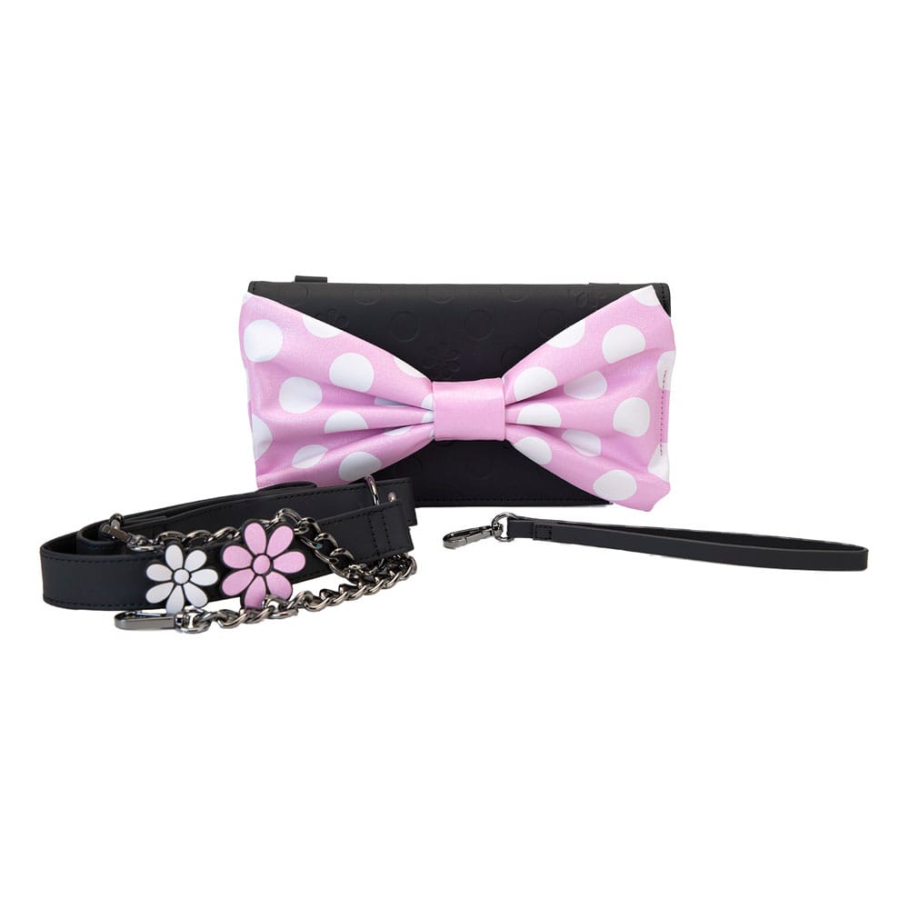 Détail motif floral et pois du sac Loungefly Minnie