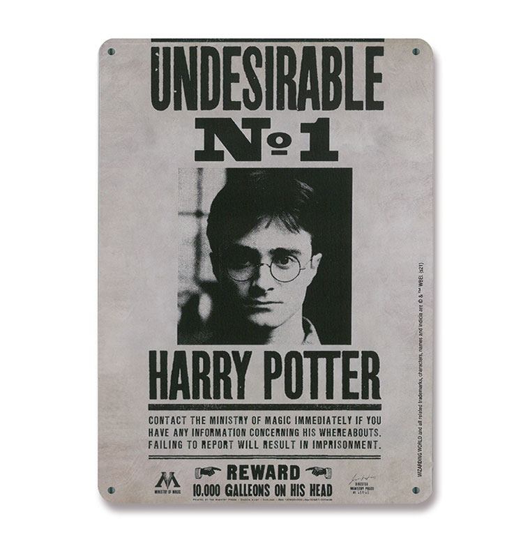 Panneau métal Harry Potter Undesirable No. 1 Logoshirt 15x21cm