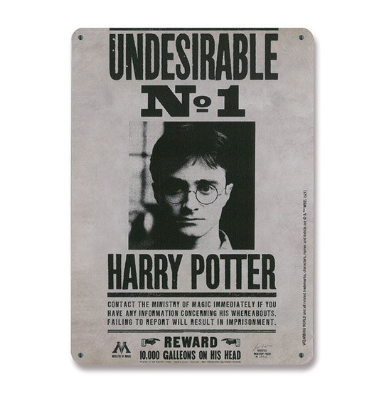 Panneau métal Harry Potter Undesirable No. 1 Logoshirt 15x21cm