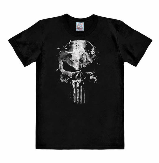 T-shirt Marvel Punisher Mercury Skull Logoshirt en coton noir, vue de face
