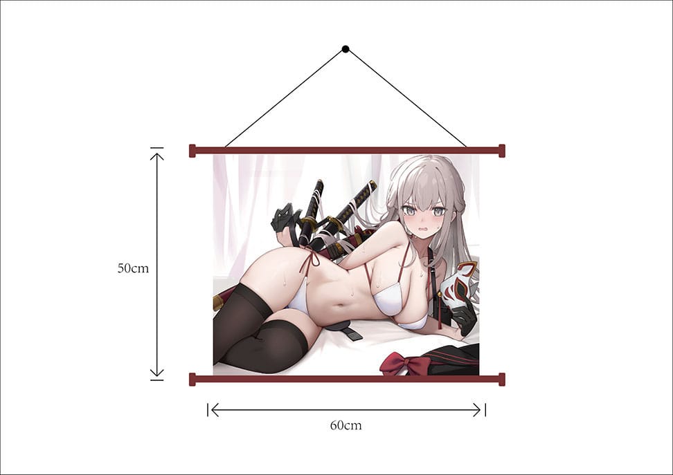 Ensemble de la statuette Kuzuko-Chan et de son bonus tapisserie.