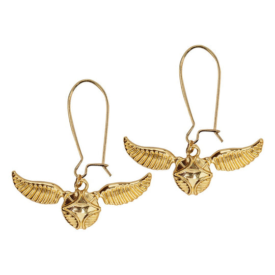 Boucles d'oreille Vif d'Or Harry Potter Cinereplicas sur fond blanc
