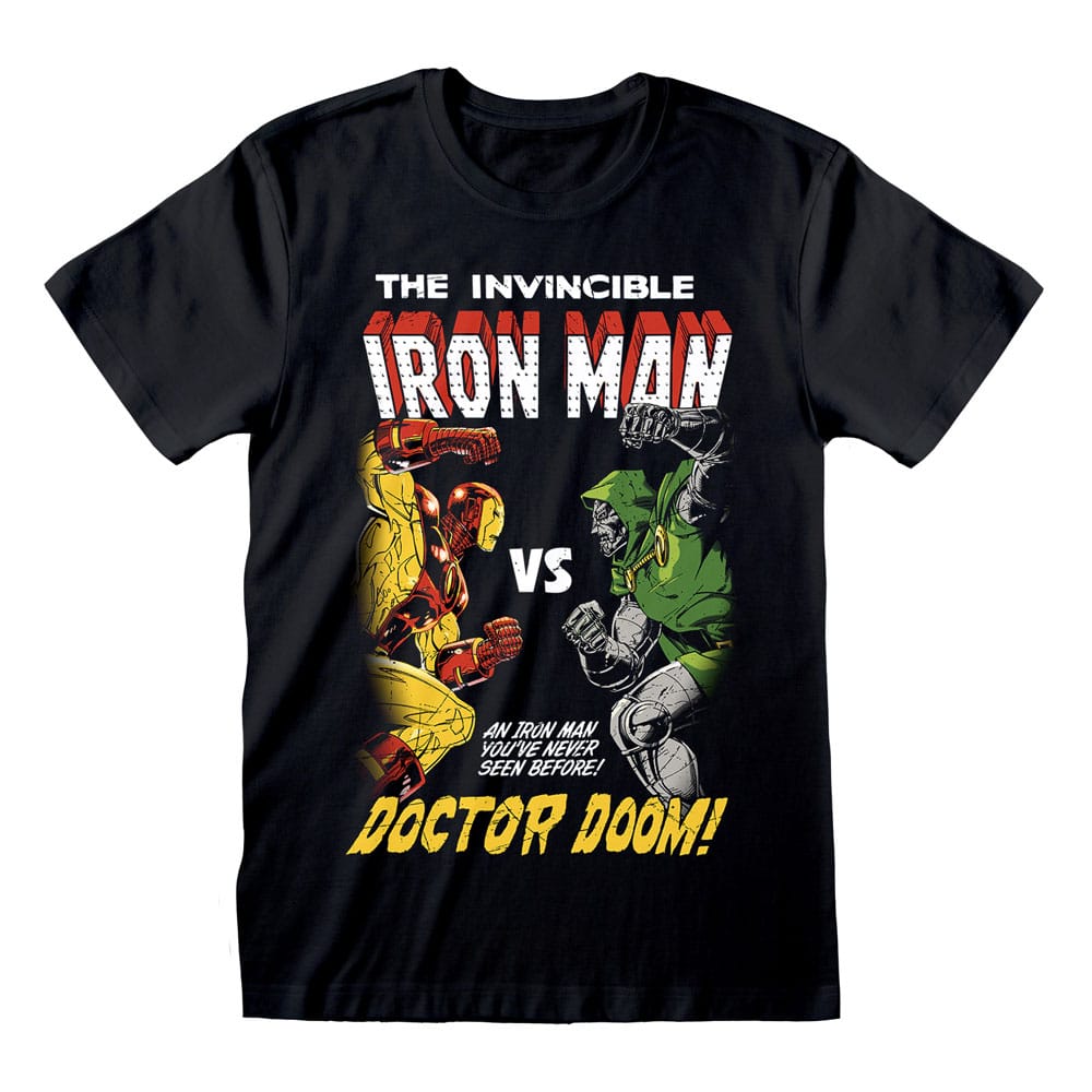 T-shirt Marvel Iron Man vs Dr Doom en coton, licence officielle Heroes Inc