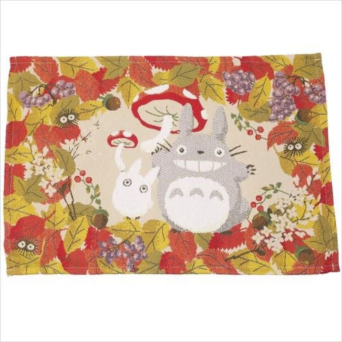 Set de table Mon Voisin Totoro Harvest Festival Marushin en polyester, 34x48 cm, avec motif Totoro et éléments de récolte.