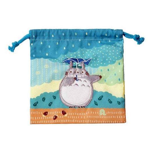Sac marin Totoro "Under the Rain" de Marushin, motif Totoro sous la pluie, 20x19 cm, 100% polyester.