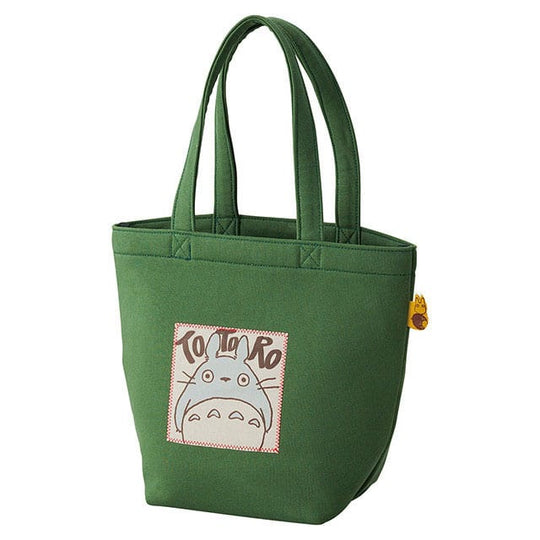 Sac shopping Totoro Vert d'Automne Marushin officiel, motif Totoro et feuilles colorées