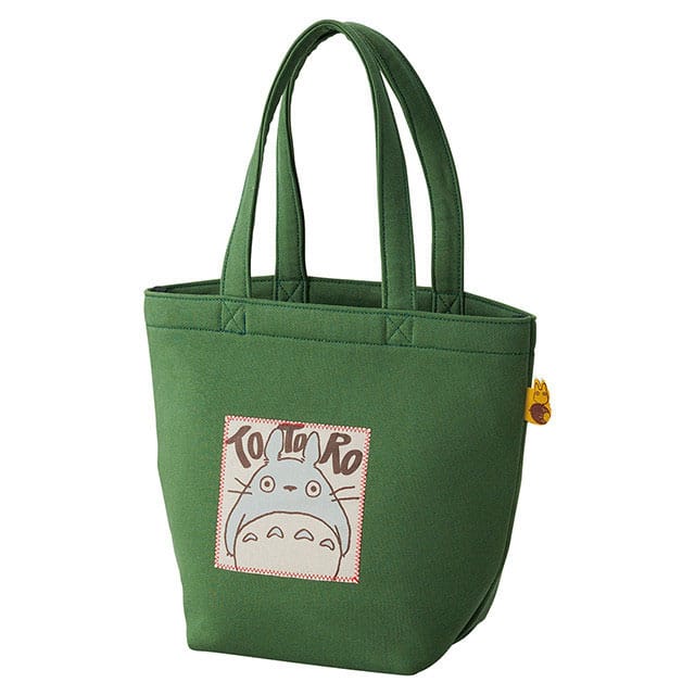 Sac shopping Totoro Vert d'Automne Marushin officiel, motif Totoro et feuilles colorées