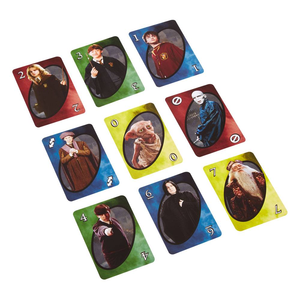 Détail des illustrations des personnages de Harry Potter sur les cartes UNO